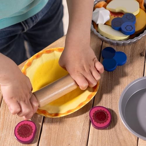 Image of Melissa & Doug Make and Bake Pies Pretend Play Food Set and Wooden Oven with Squishy Dough for Ages 3+ - FSC Certified