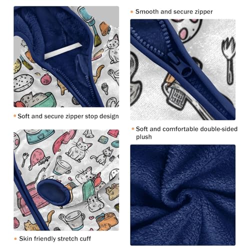 Pet Toys Girls Fleece Jacket Girls Fall Jacket Boys Coats Zip Up Hoodie Children Sherpa Warm Outerwear 2-10T3