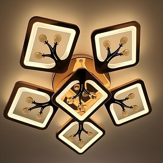 Image of LED Chandelier for Hall Decoration, Ceiling Jhoomar /Jhoomer Light for Living Room, Bedroom (Jhumar with Remote and Bluetooth Speaker, Music)