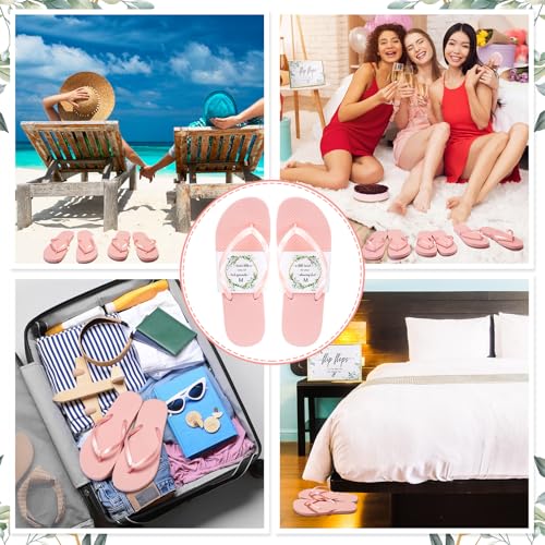 Image of Zoooyawn 24 Pairs Wedding Party Favors Flip Flops Bulk Wedding Sign for Guest