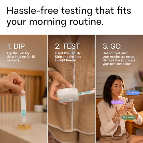 Image of Inito Fertility Monitor & Hormone Tracker for Women | Track and Confirm Ovulation | Measures Estrogen, LH, PdG, FSH | Includes 15 Strips + Free app (Compatible with All iPhones)