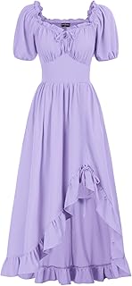 Renaissance Dress Women Cottagecore Corset Dress Ruffle Maxi Dress with Pockets - Buy now