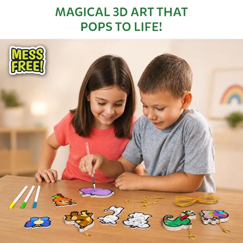 Image of Skillmatics Aqua Puffs - 3D Art Kit, Animals, Mess-Free Painting Craft for Kids, DIY Colour & Inflate Activity, Travel Toys & Creative Gifts for Girls & Boys Ages 4, 5, 6, 7, 8, 9, 10