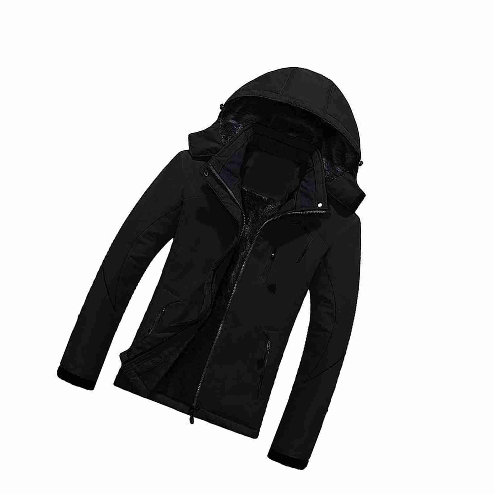 Veste de Montagne Coupe-vent pour Femme, Veste de Ski Chaude d'hiver avec Doublure Polaire pour Camping Randonnée Snowboard Cyclisme (2XL)