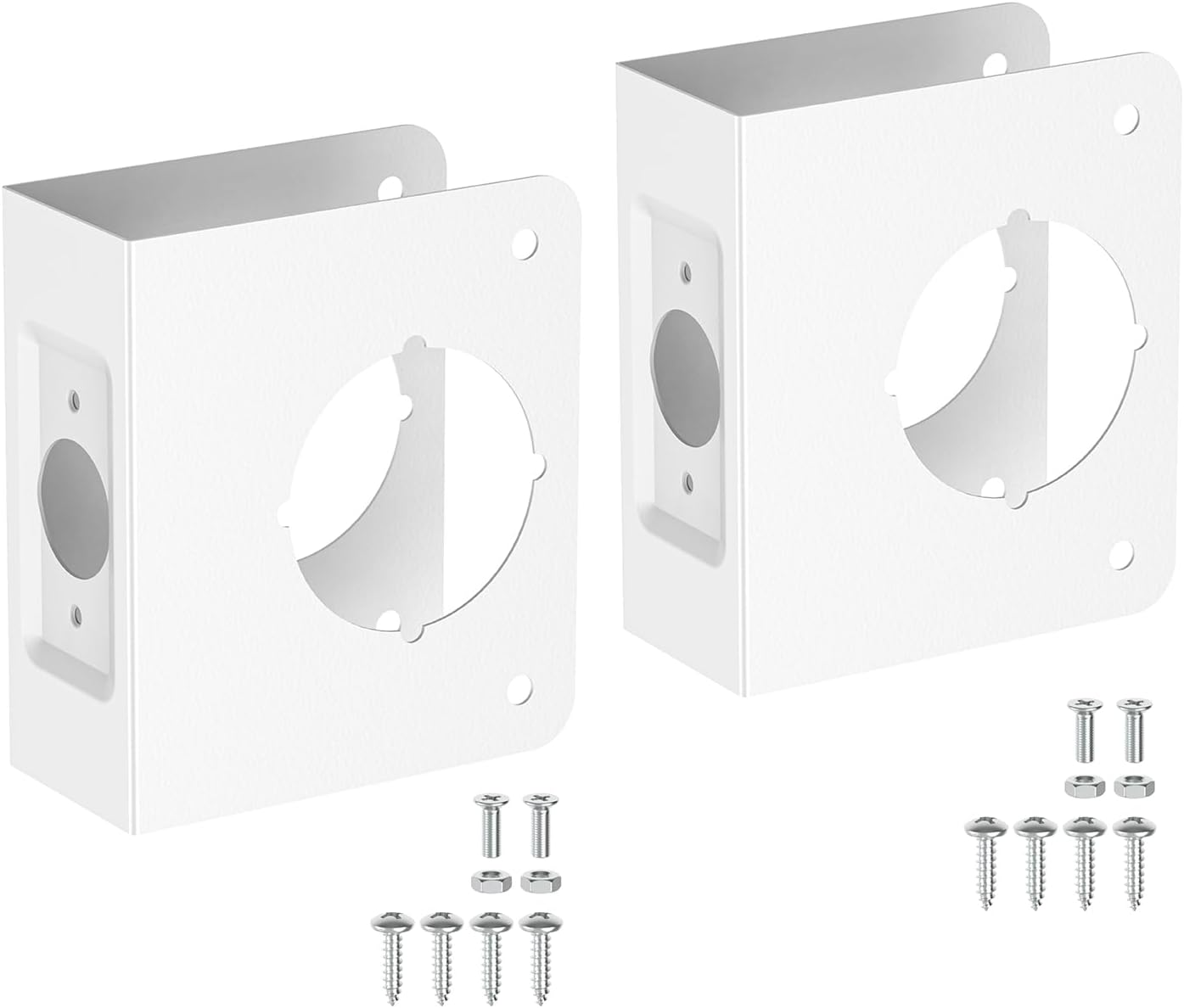 White U 9553 Stainless Steel Lock and Door Reinforcement Plate for 1-3/4 in Thick Doors, Stainless Steel Finish for Reinforcing and Repairing Doors - 2 Pack