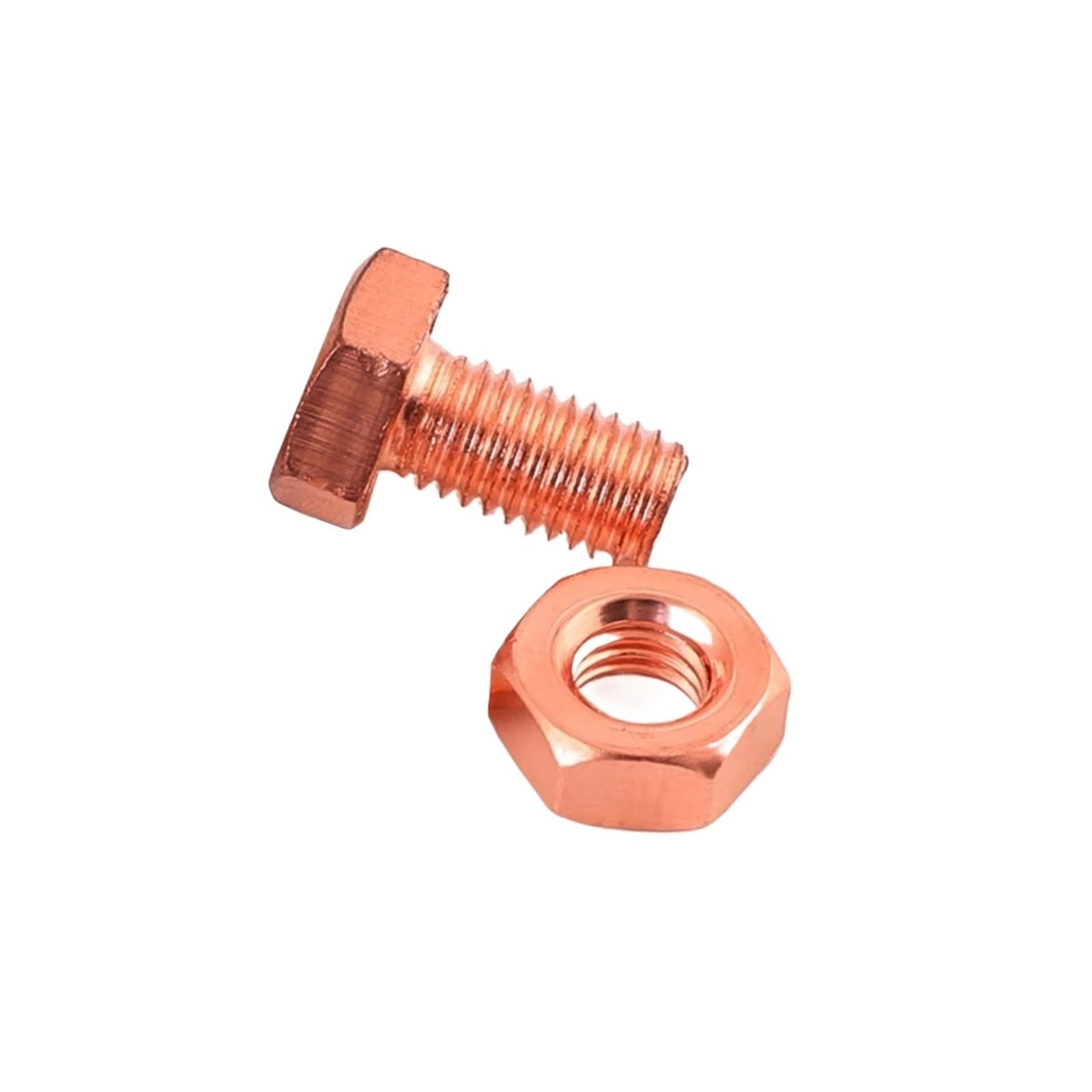 MUHUO Flanged hexagon bolt, M5 M6 M8 M10 M12 DIN933 T2 Copper Flanged hexagon bolt, Nuts Full Thread External Hex Screws and 1Pcs(M6x12)