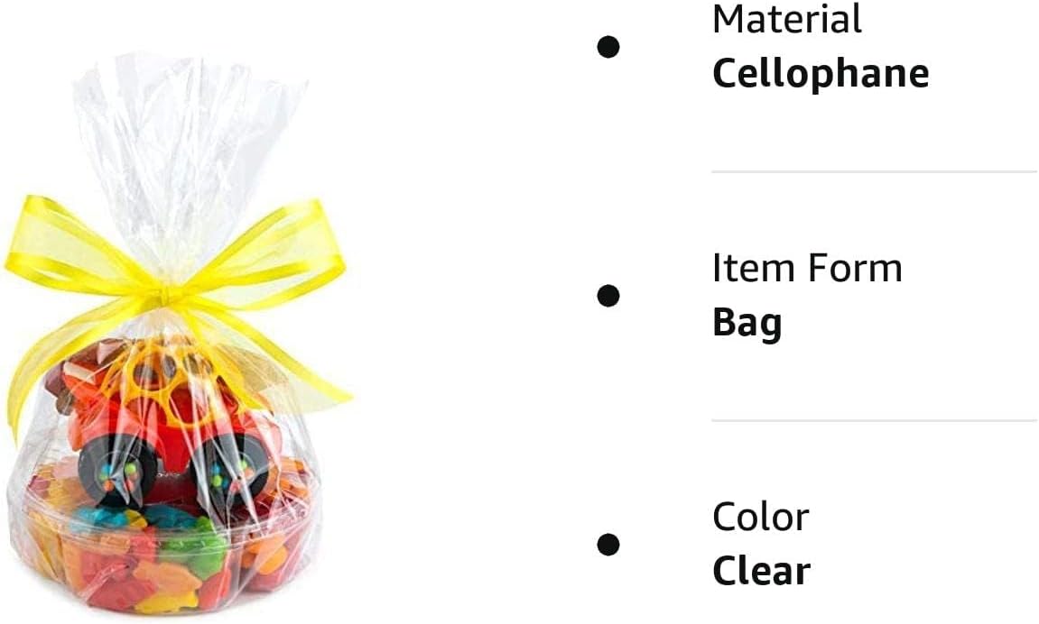 Purple Q Crafts Clear Basket Bags 12" x 18" Cellophane Gift Bags for Small Baskets and Gifts 1.2 Mil Thick… (10 bags)… : Health & Household