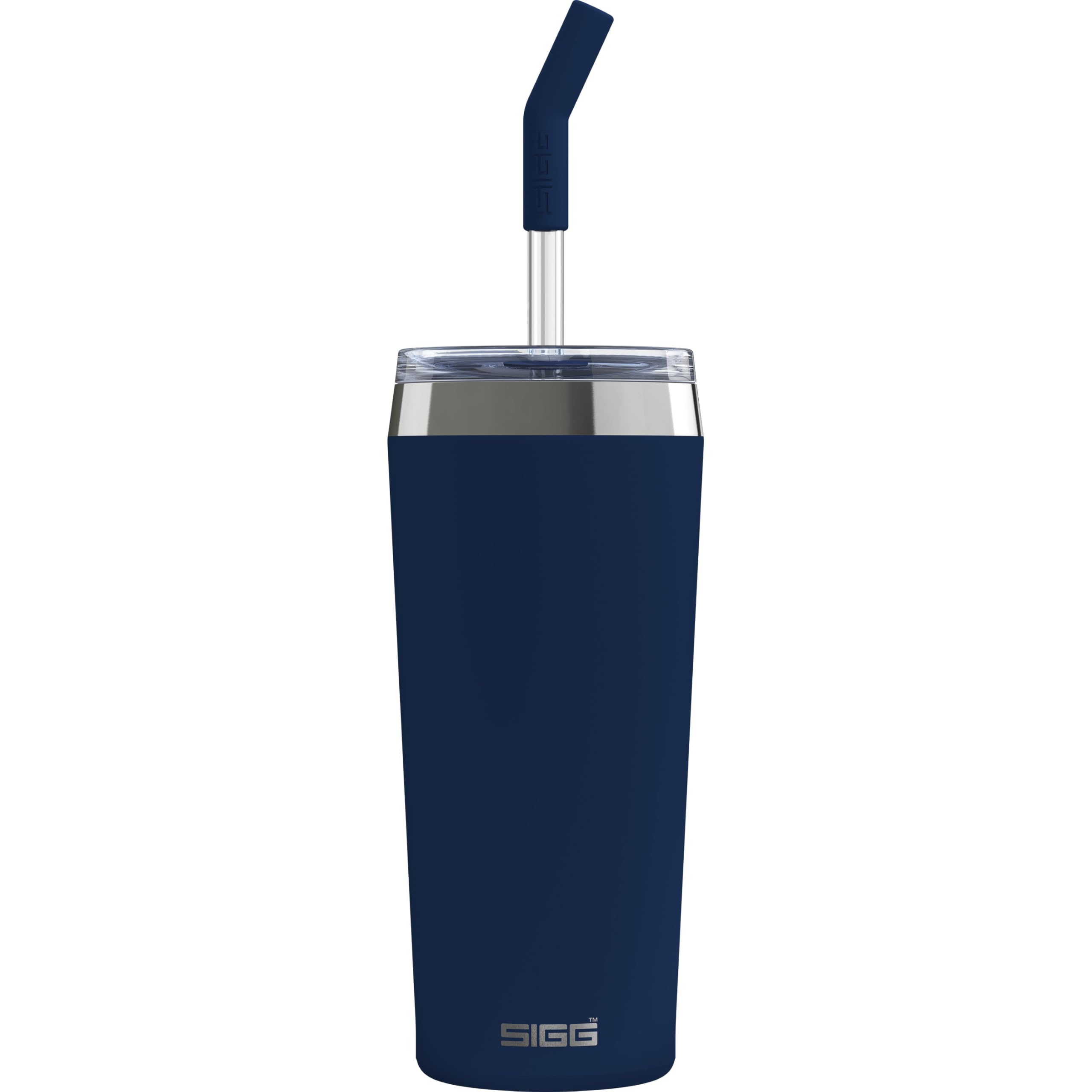 SIGG - Isolierbecher - Travel Mug Helia - Mit wiederverwendbarem Glastrinkhalm & Reinigungsbürste - Auslaufsicher - BPA-frei - 18/8-Edelstahl - 0,45L / 0,6L