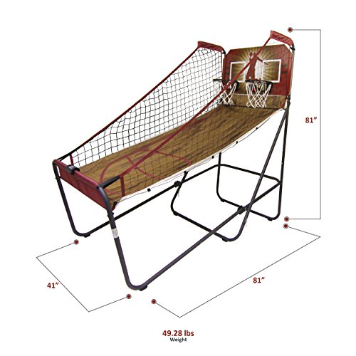 Harvil Double-Swish Electronic Basketball Game with 8 Game Options, Six 7-Inch Basketballs, 2 Steel Rims and Inflation Pump