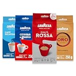 Lavazza Ground Coffee - Oro, Rossa, Crema Gusto & Dek (Decaf) - 4 Pack