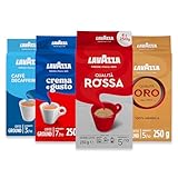 Lavazza Ground Coffee - Oro, Rossa, Crema Gusto & Dek (Decaf) - 4 Pack