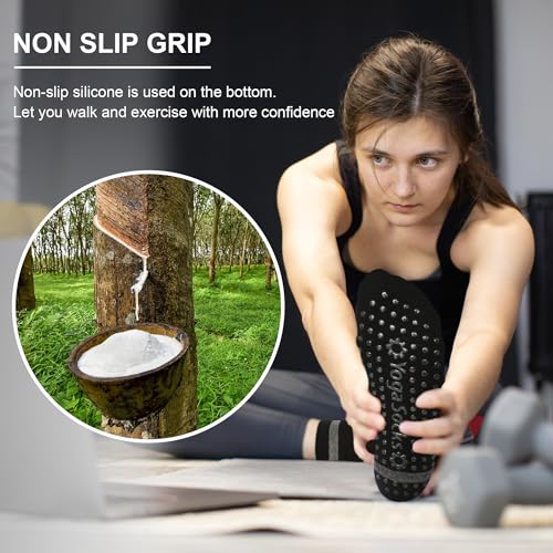 Women Non Slip Grip Ankle Socks with Anti-Skid Soles Cushioned for Yoga, Pilates, Barre,Hospital, Home, Walking2