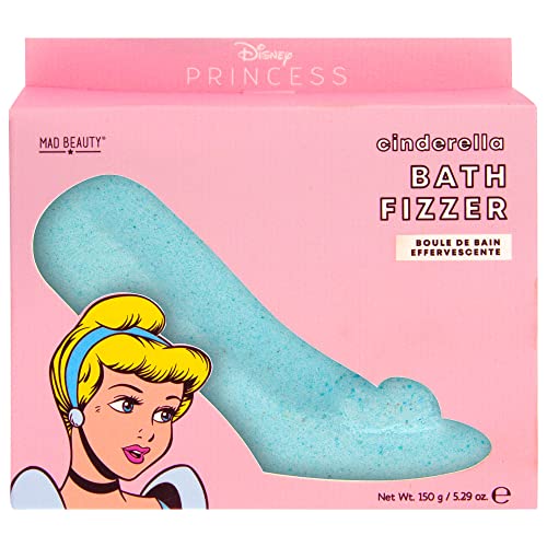 Mad Beauty Disney Princess Cinderella Bath Fizzers | Pampering Bath Ball Bomb | 2 Blue Glass Slippers Pamper Skincare