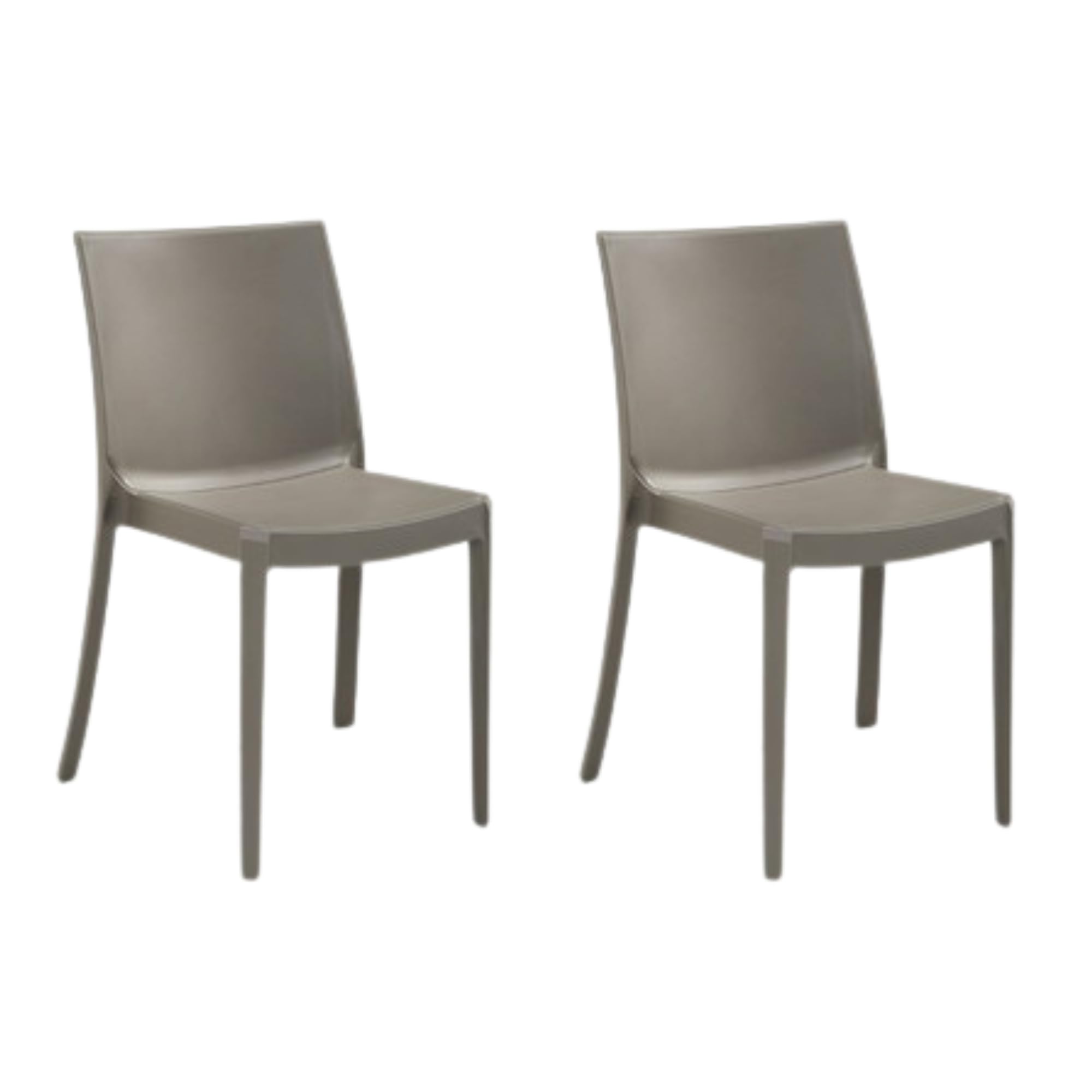 HOUSE COLLECTION SEDIA PERLA SENZA BRACCIOLI, IN POLIPROPILENE, DESIGN IMPILABILE, TORTORA (BCA122x2)