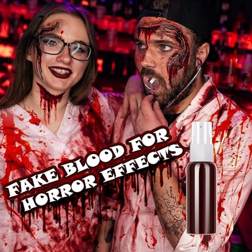Morzejar Maquiagem de Halloween de Vampiro de Sangue Falso, Spray de Sangue Falso para Roupas, Pintu
