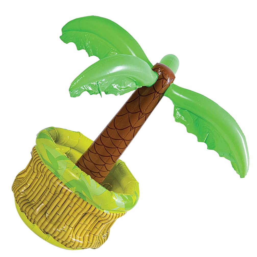 Hemoton Inflatable Ice Bucket Coconut Tree Shape Beer Cooler Pool Party Floating Cooler Floats Drink Cup Holder Coasters for Beverage Beer Bottle Hawaiian Pool Party Favors