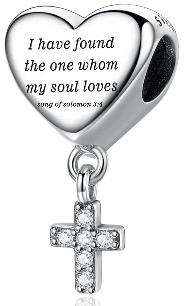 Cross Charms Fit Pandora Charm Bracelet Love Heart Christian Bible Verse Prayer Faith Religious Jewelry Gifts for Women-image-44