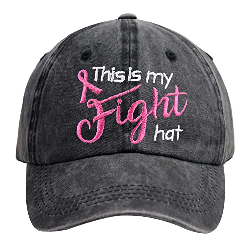 Breast Cancer Gifts for Women Breast Cancer Awareness Hat Adjustable Embroidered Pink Ribbon Fight Hope Love Baseball Cap
