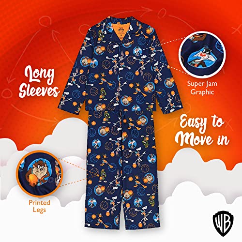 space jam Boys' 2-Piece Button Front Pajama Set, Soft & Cute for Kids4