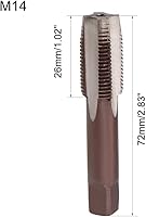 Vista 2 de uxcell Grifo de mano métrico M14 rosca 1 paso 4 flautas rectas H2 aleación de acero para herramientas 1 par