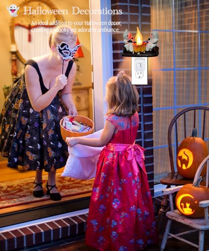 Image of 2 PCS Ghost Flickering Campfire Flame Halloween Nightlight