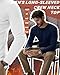 Neer 4 Pack Men's Big and Tall Thermal Long Sleeve T-Shirts, Cotton Ribbed Crew Neck Slim Fit Base Layer Sweaters Undershirts(Navy Blue, White, Dark Gray, Black,3X-Large)