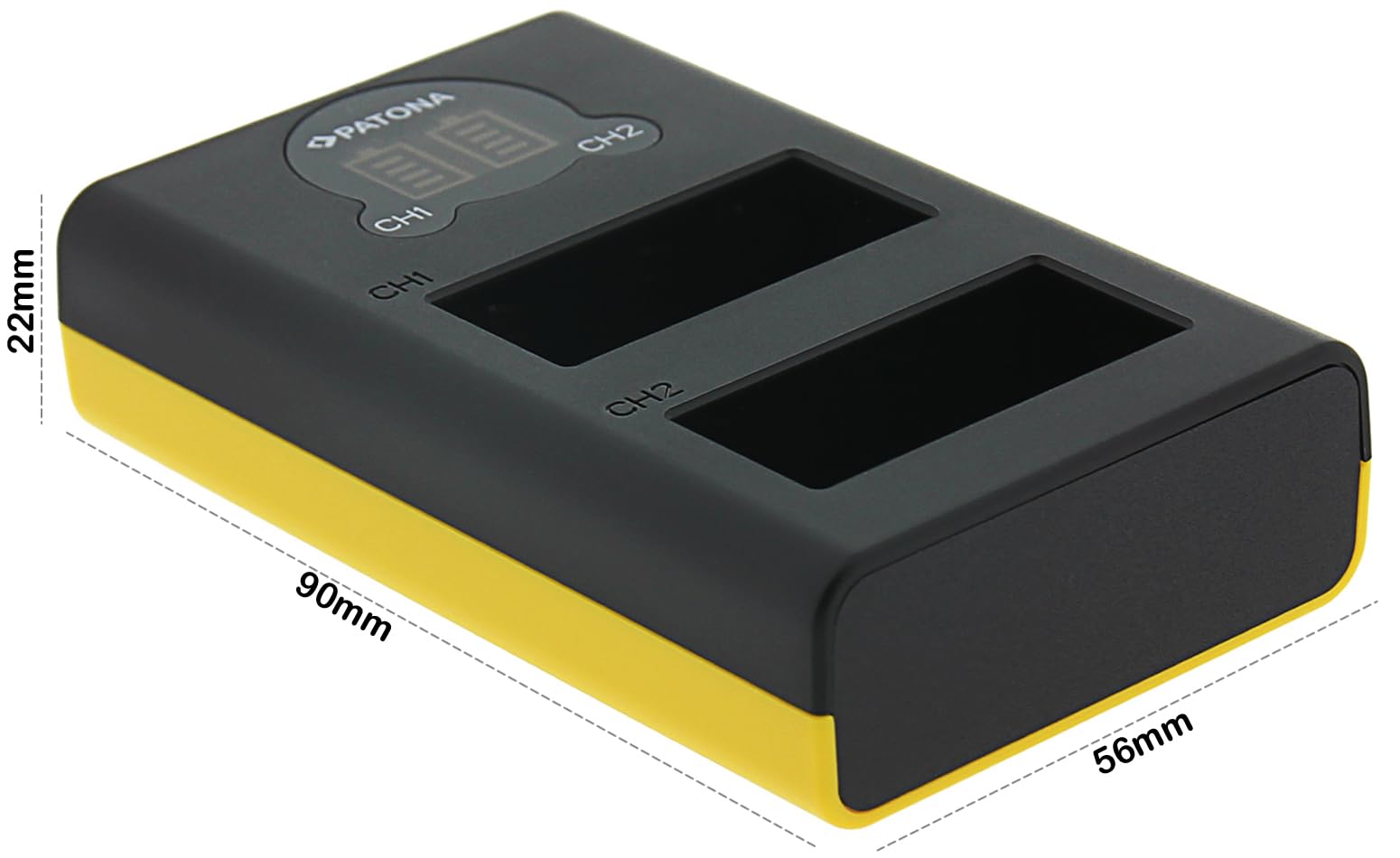 PATONA Caricatore LCD USB-C Per Batterie NP-W126S – Doppio Slot Per Fujifilm X-T5, X100VI, X-M5 E Altri Modelli, Viaggio E Fotografia