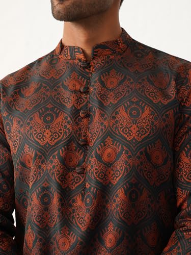 Image of Jompers Men's Silk Blend Straight Fit Straight Kurta Pyjama Set.