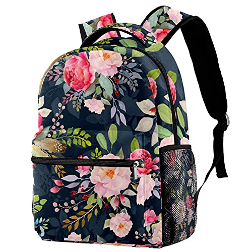 Sac à dos fleurs roses florales grand daypack scolaire et outdoor