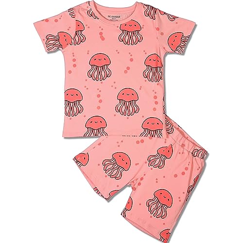 Image of Be Awara Kids Printed Half Sleeves T-shirt & Shorts Clothing Sets, 100% Cotton Soft Unisex Cord Set, Comfortable Wear for Kids With Cool Prints, Everyday Casual Wear for Boys & Girls