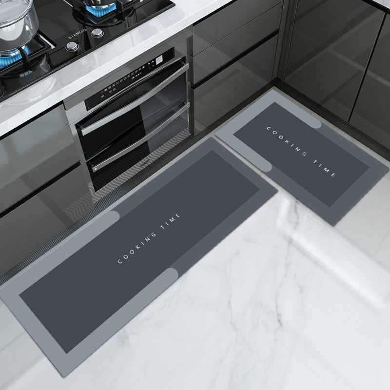 Image of Rubber Kitchen Mats,Kitchen Anti-Fatigue Floor Mat Set-2 Pcs,120 cm x 40 cm and 60 cm x 40 cm, Non-Slip Waterproof-Multi Color