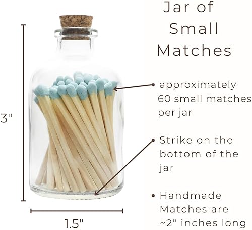 Miniatura 2 de Shades of Pink Tip - Fósforos decorativos  Más de 60 fósforos pequeños de seguridad de madera premium en tarro de vidrio con golpeador en la parte