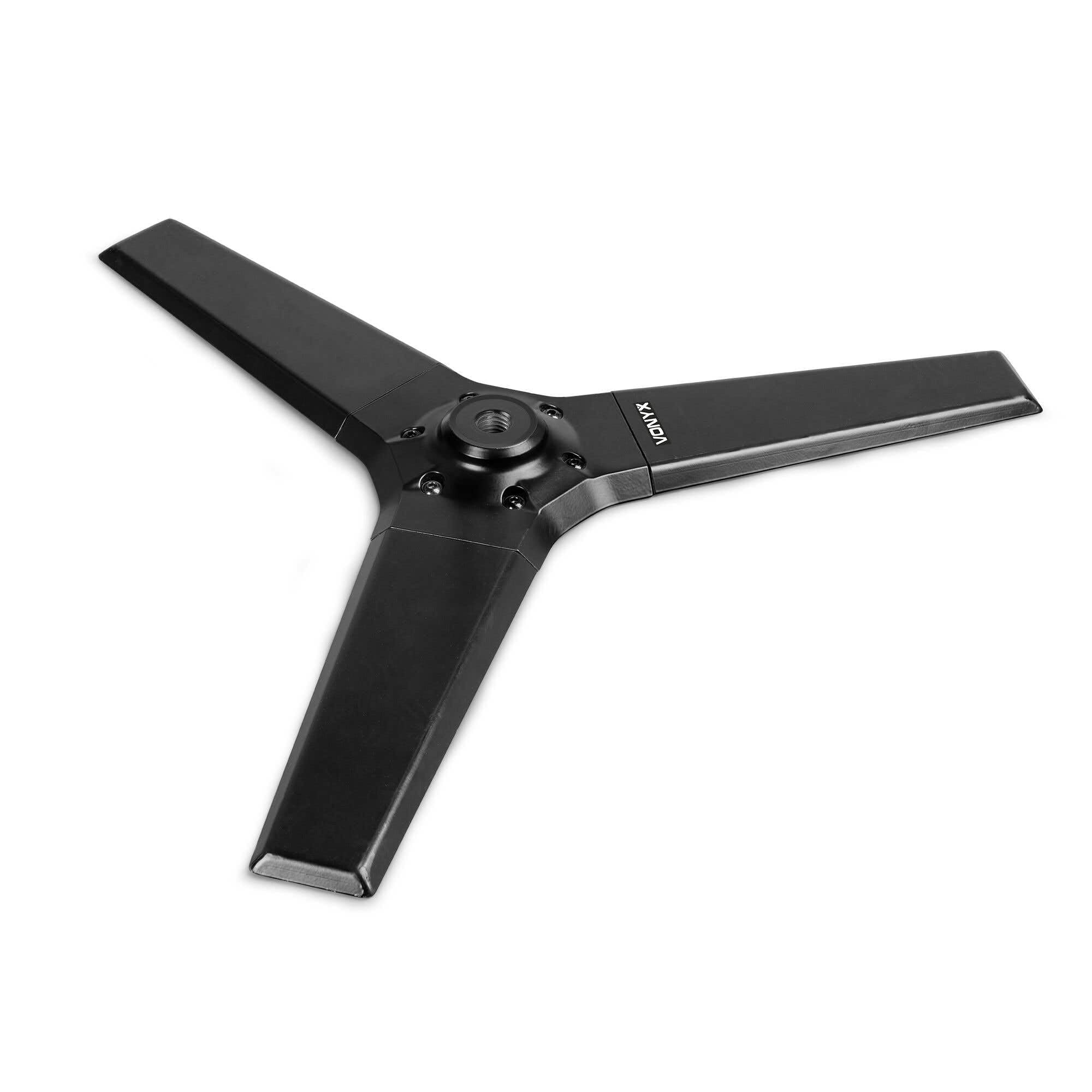 Vonyx MPS-B67T – Base plate triangular con rosca M20 acero resistente 70 kg base para altavoces y iluminacion soporte estable desmontable compatible tubos distanciadores uso profesional, color negro