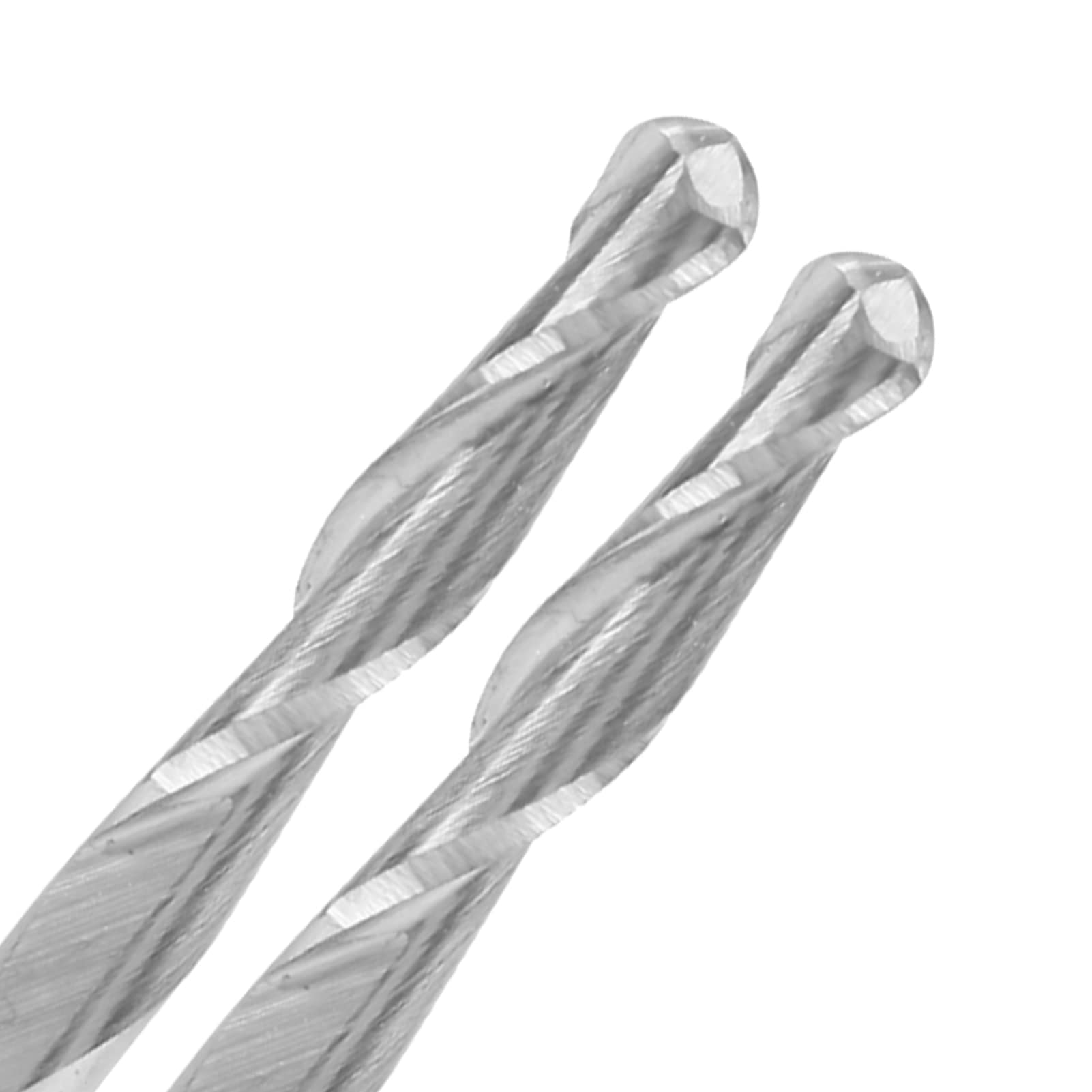 10-częściowe frezy trzpieniowe z węglika spiekanego z końcówką kulistą, średnicą trzpienia 3,175 mm i długością cięcia 17 mm – frezy dwuostrzowe CNC do grawerowania aluminium,