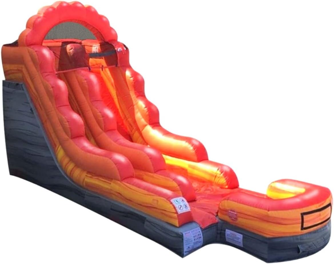 TentandTable 15' Fire Marble Inflatable Water Slide, Wet or Dry Water