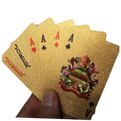 BESTonZON wasserdichte Goldfolie Pokerkarten Aus Langlebigem Kunststoff Kreative Colorierung Hervorragendes Spielgefühl Für Familie Bar Und Büro Glänzende Unterhaltungsspielzeuge – Bild 8
