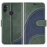 BoxTii Cover per Galaxy M11, Custodia in PU Pelle Portafoglio per Samsung Galaxy M11, Magnetica Cover a Libro con Slot per Schede, Verde