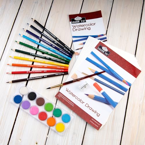 Royal & Langnickel Essentials 33pc Small Learn to Watercolor Drawing Art Set