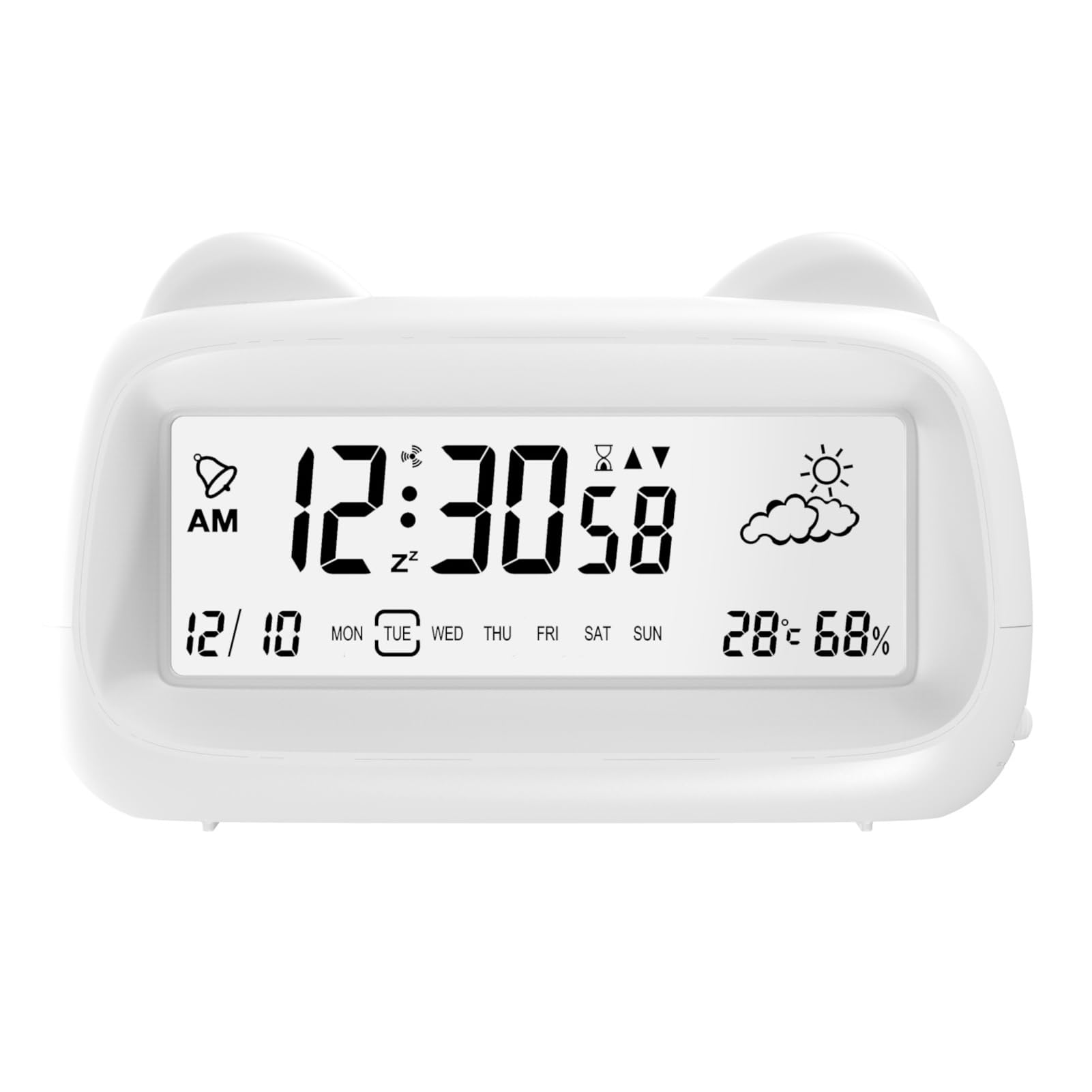 Yixannx White For Creative Cat Alarm Clock For Precise Timing And Calendar,