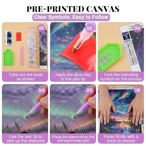 Image of HASTHIP Diamond Painting Kit for Adults Full Drill Round DIY Gem Colorful Glittering Axolotl 5D Diamond Art Painting Kit for Beginners Home Wall Decor, Art Therapy Kit for Adults