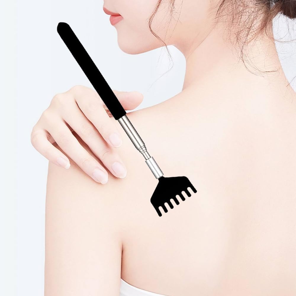 2 Stück Rückenkratzer Teleskop, Kratzhand Rückenkratzer, Rücken Kraulen, Rückenkratzer Testsieger, Kratzhand Gegen Juckreiz, Für Wohltuende Kratzgefühle, Kratzhand, Back Scratcher (Schwarz)