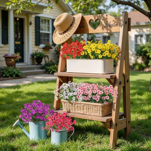Alupssuc 24 Bundles Artificial Flowers for Outdoors Decoration, UV Resistant Silk Faux Daisy Flora Spring Fake Plastic Plants Greenery for Outside Indoor Yard Home Porch Window Box image 5