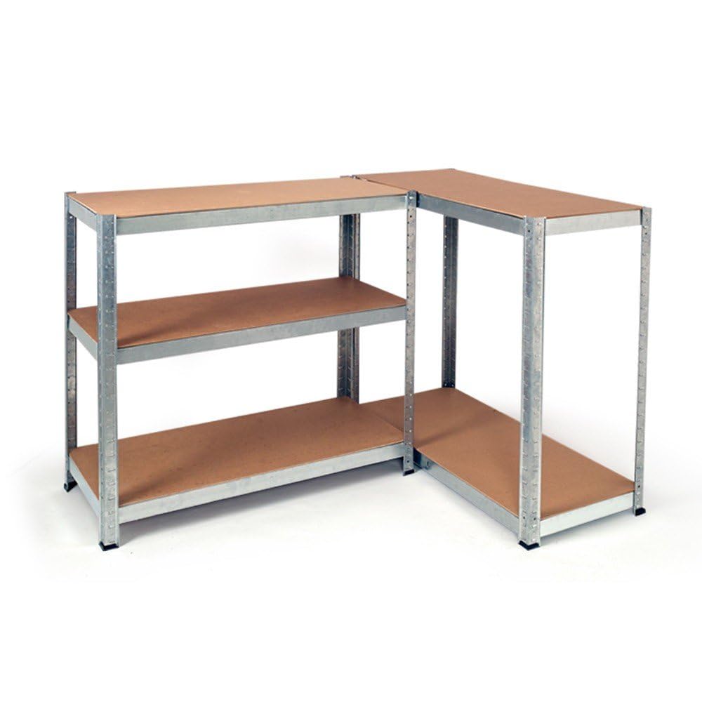Étagère Rangement, 90 x 180 cm - Étagère Garage, Modulable, Métal Galvanisé, 5 Niveaux - Étagère Charge Lourde, 175 kg/Plateau - Établi Atelier Garage - Montage Sans Vis - 40 cm - Gris