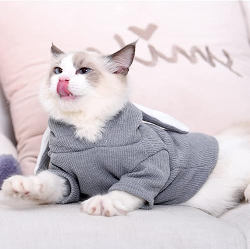 Miniatura 2 de ANIAC Divertidas sudaderas con capucha para perro pequeño, hembra, niño, orejas de conejo, sudadera con capucha para cachorro, ropa de gato, disfraz