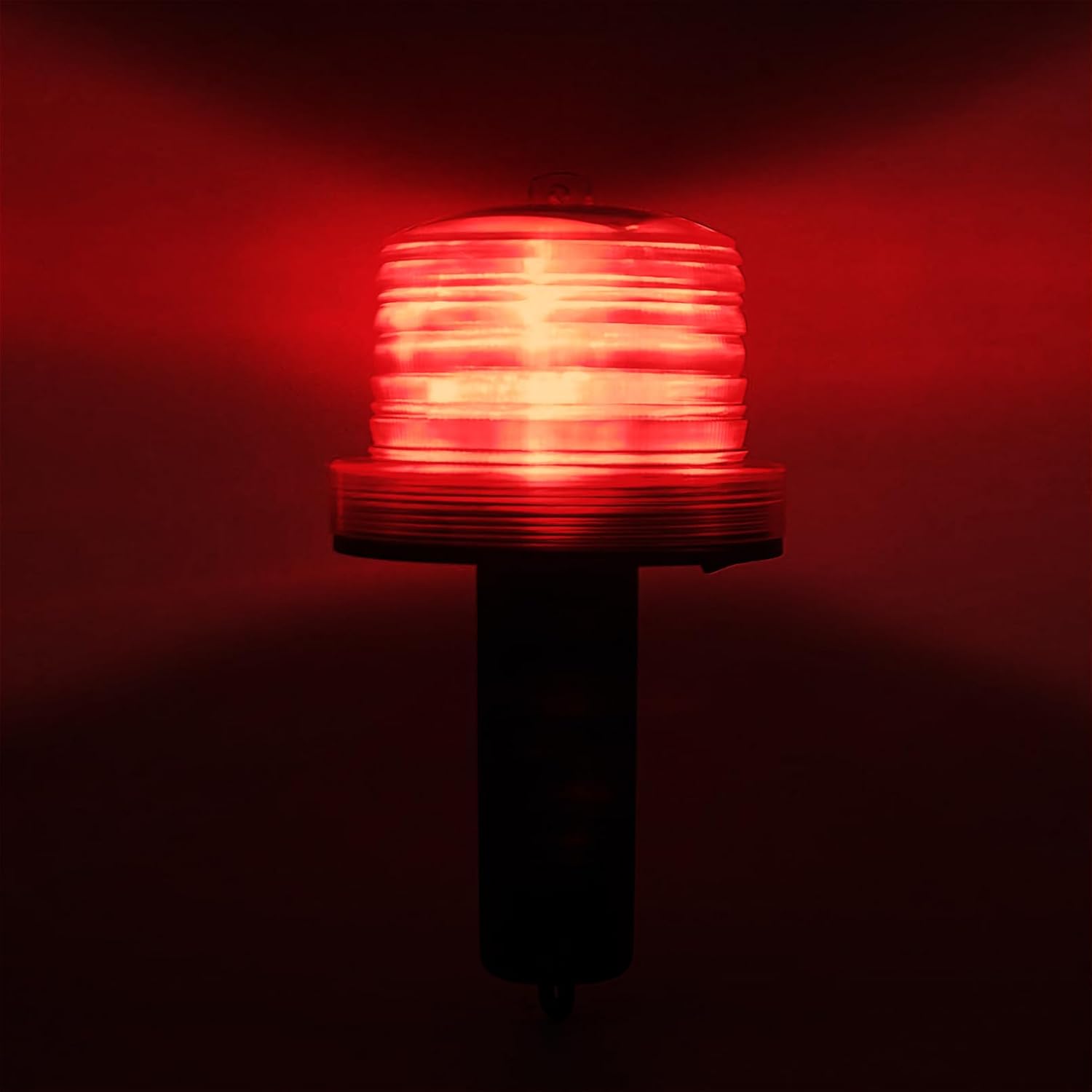 Luwint Handheld Red Emergency Strobe Warning Light - LED Solar Powered Road Construction Cone Traffic Flicker Beacon Lamp, Pack of 4