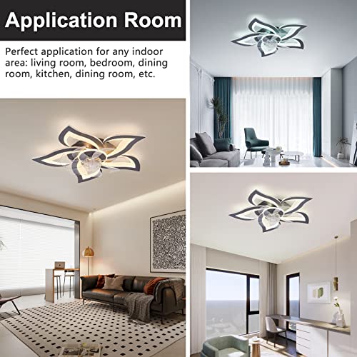 Ventilateur de plafond noir moderne avec télécommande et éclairage LED réversible pour chambre - 8