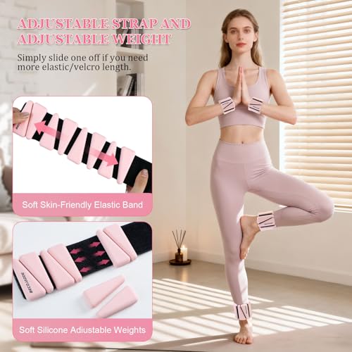 Image of BECOJADDE Ankle Weights Set of 2 (1 lb /2 lb /3 lb Each) Adjustable Wrist Weights for Women Men Wearable Arm Leg Weight for Pilates, Running, Walking, Workout, Yoga