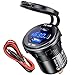 Produktbild 45W PD USB Steckdose 12v wasserdichte QC 3.0 12 Volt Metall USB einbau buchse mit Schalter,LED Voltmeter für Motorrad Wohnwagen Boot LKW MacBook iPhone Samsung