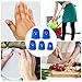 Pndeyo 20pcs Rubber Finger Tip Guard, 5 Sizes Finger Grips Protector for Sorting Paper, Rubber Fingertip Cover Cap for Sewing Carving Cutting Painting Guitar Playing- Light Blue & Dark Blue