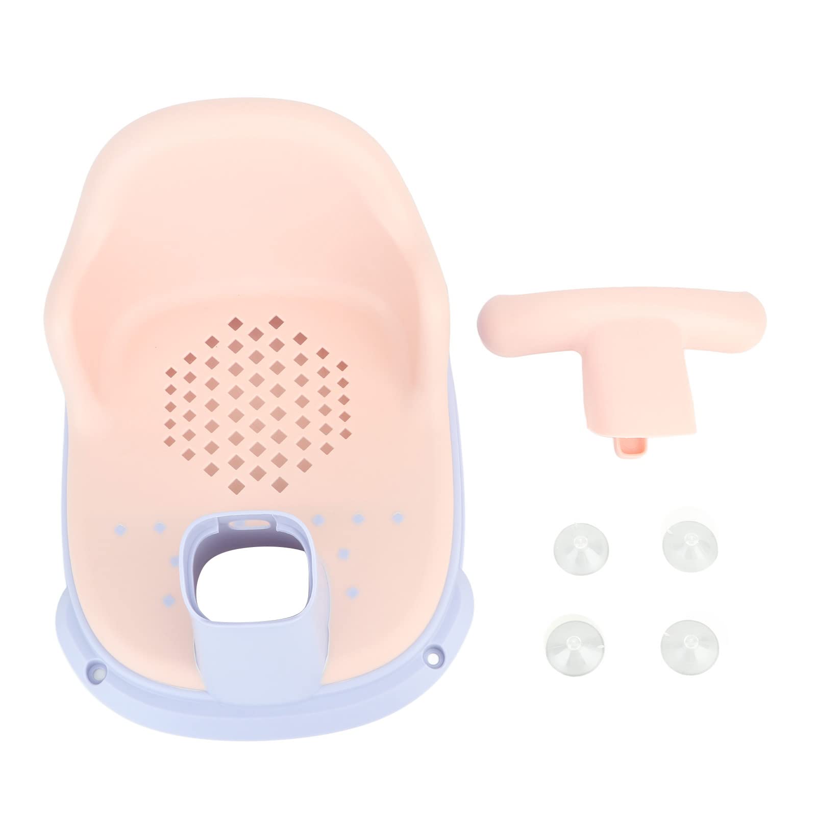 Sedile da Bagno per Neonati con Ventose - Pulsante Pompa Acqua - Supporto Posteriore Regolabile - Materiale Sicuro e Alla Moda - per la Festa del Nascituro (Viola)